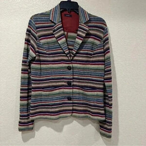 Riani Jacket Blazer Striped Unlined Collared Women’s Size 10 Germany